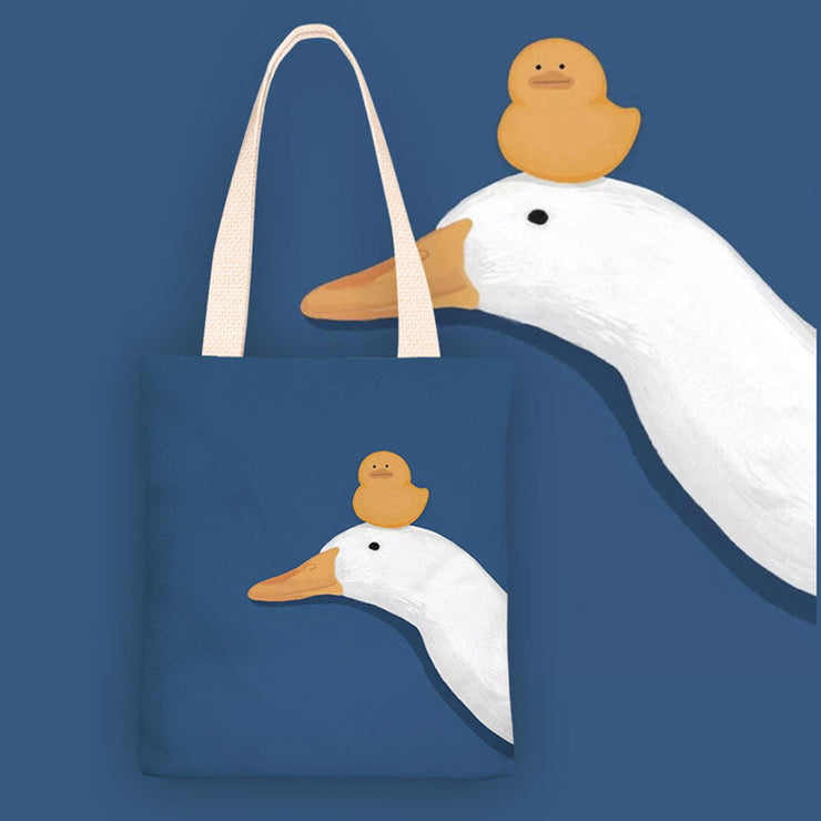 Little Duck And Goose Canvas Tote Bags