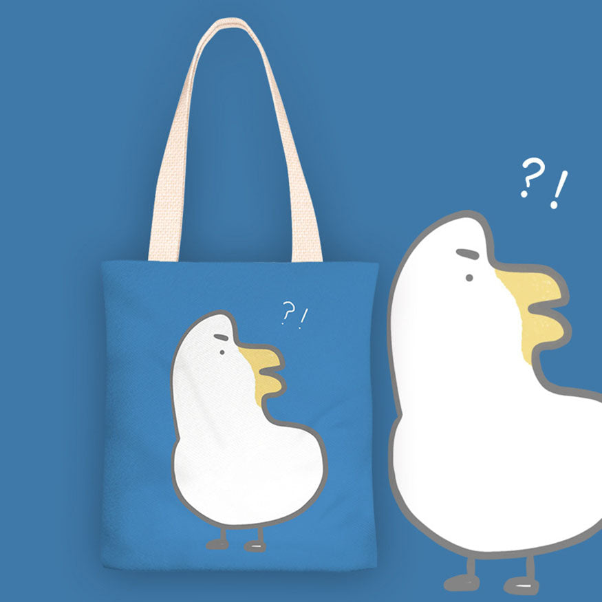 Questioning Duck Canvas Tote Bags