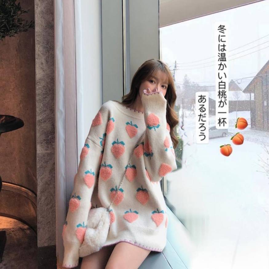 Fruit Print Knitted Sweater
