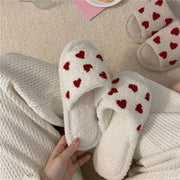 Loving Pattern Fluffy Slippers