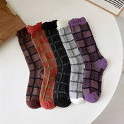 Chic Multicolor Plaid Pattern Socks
