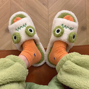 OLUOLIN-Cute Frog Fluffy Slippers