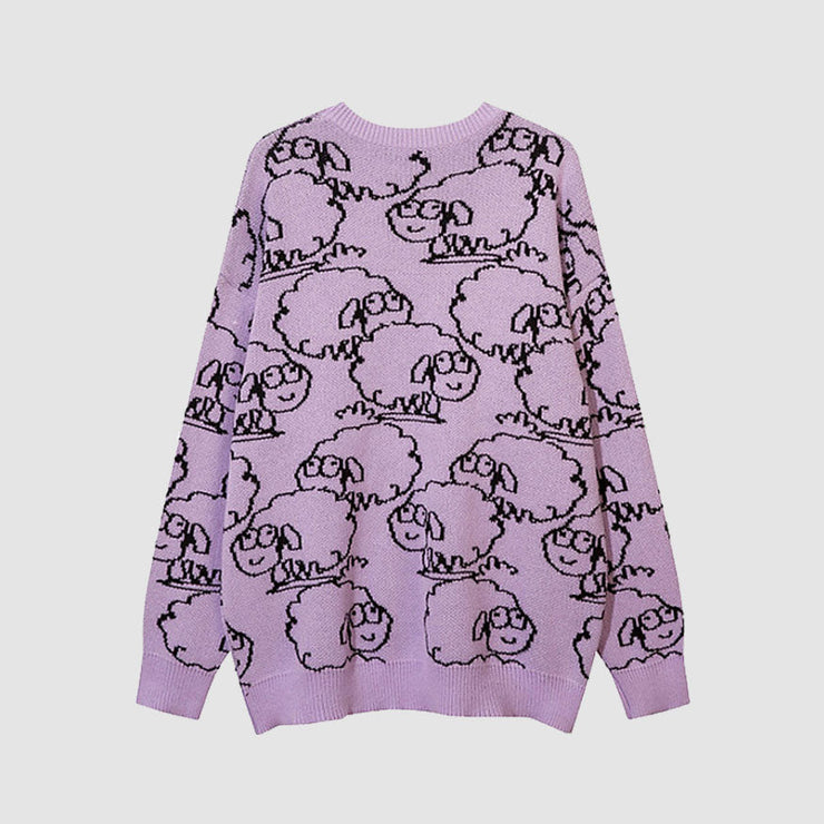 Cartoon Sheep Pattern Sweater
