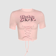 Lace Up Baby Girl Crop Top