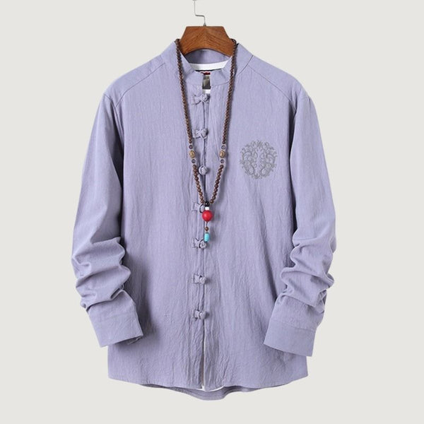 Kezumi Long Sleeve Shirt Gray Purple