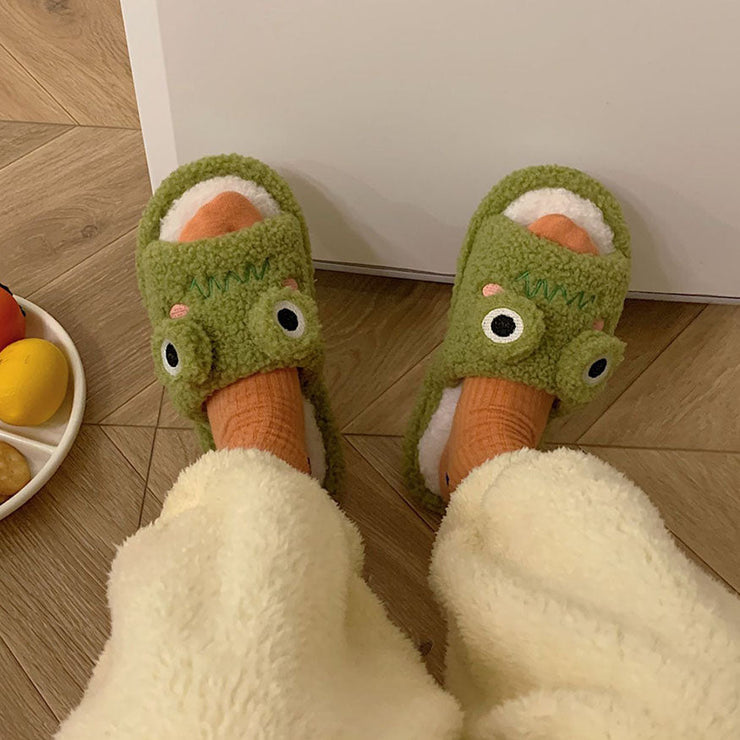 OLUOLIN-Cute Frog Fluffy Slippers