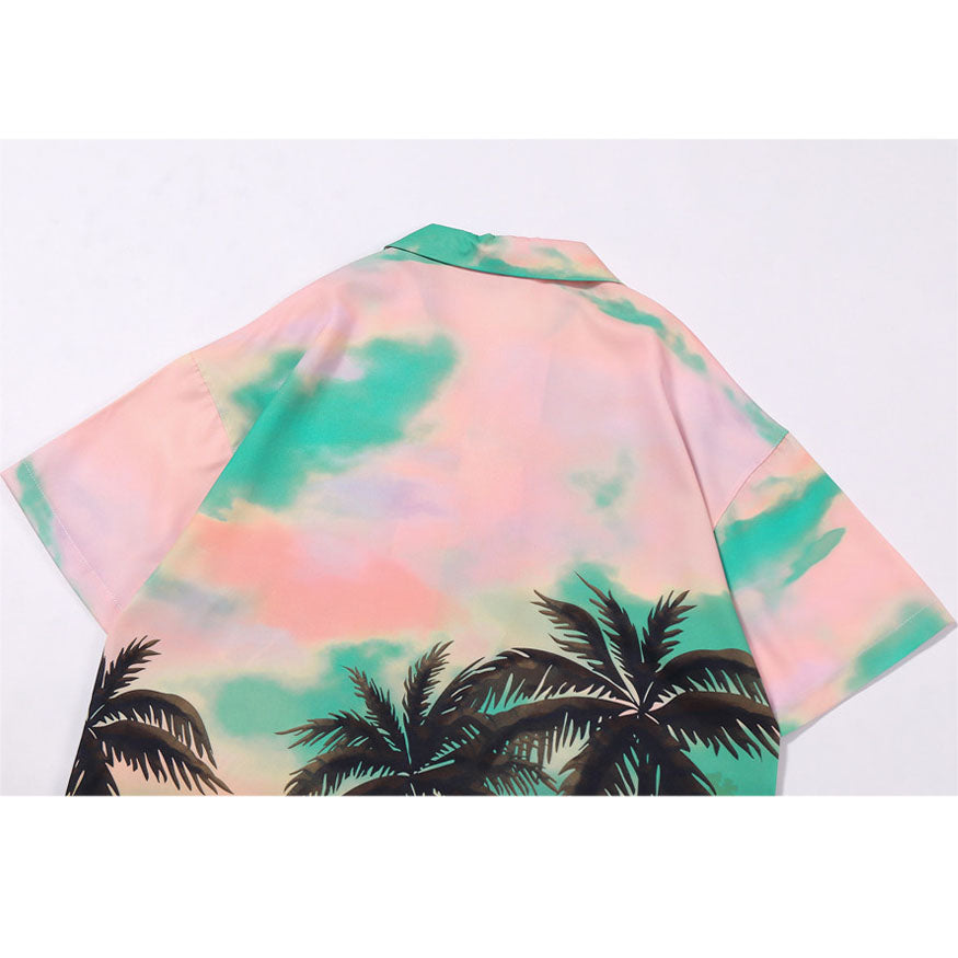 Coconut Tree Print Summer Shirt