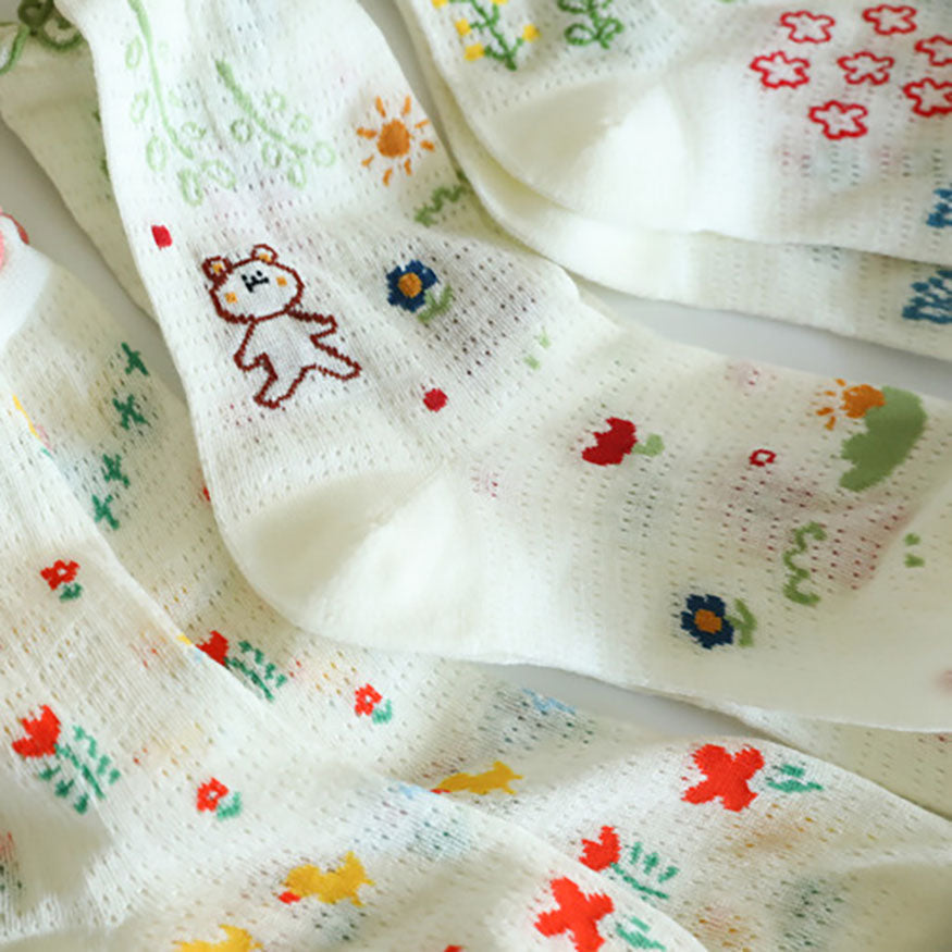 Lovely Pattern Mesh Lolita Socks