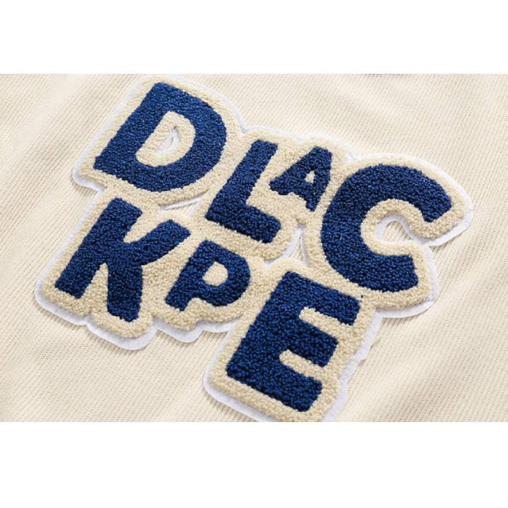 Fake Two Letters Embroidered Sweatshirt