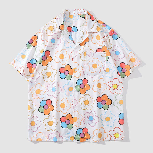 Little Flower Print Summer Shirt