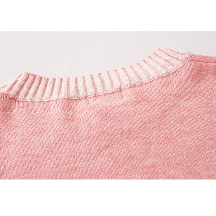 Cute Peach Pattern Sweater