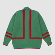Vintage Color Contrast Cardigan Sweater