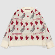 Cute Strawberry Bear Pattern Sweater