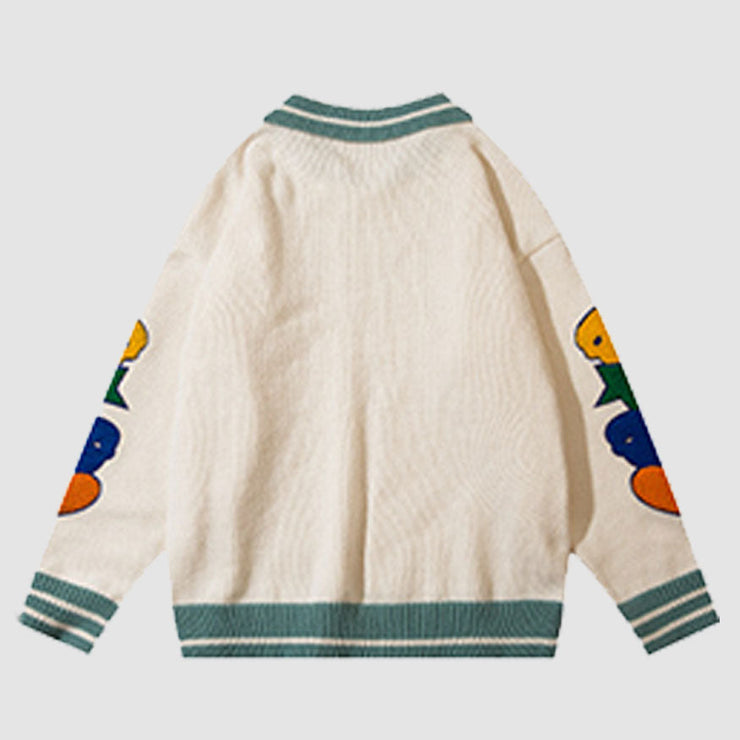 Funny Embroidered Collared Sweater