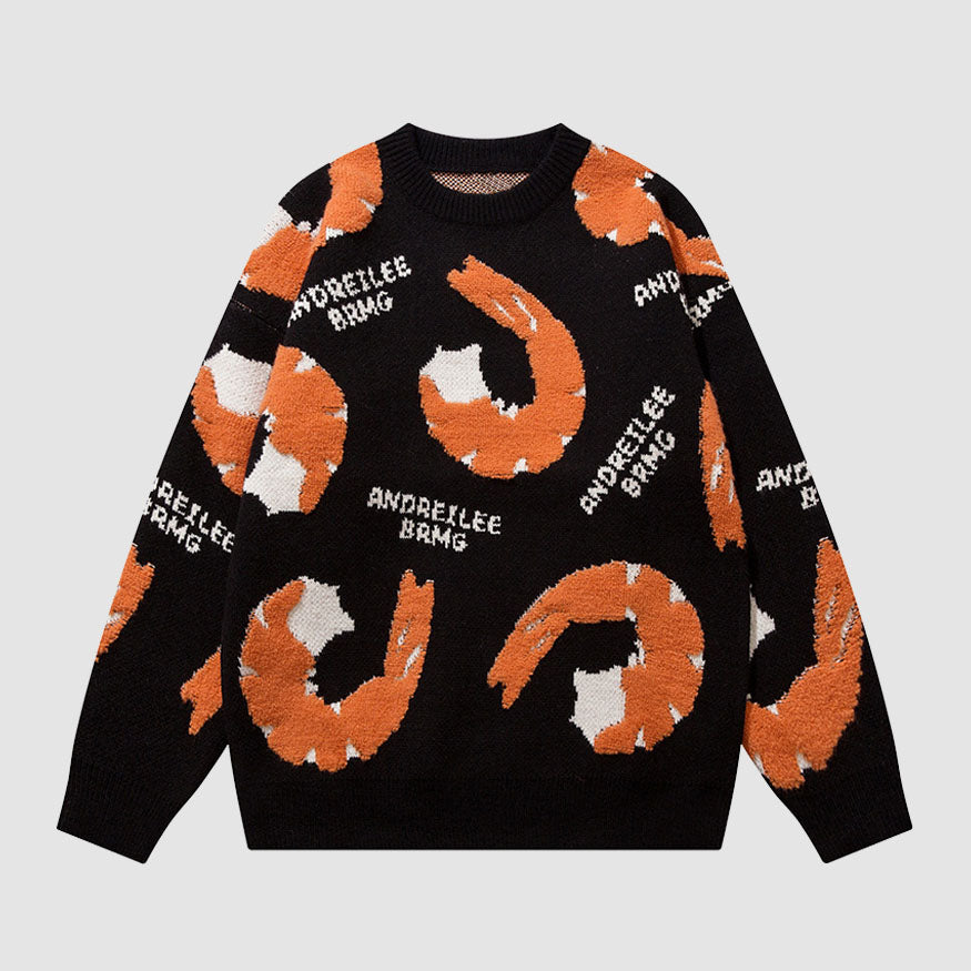 Cute Shrimp Pattern Sweater