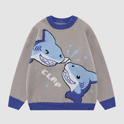 Shark Clapping Pattern Sweater