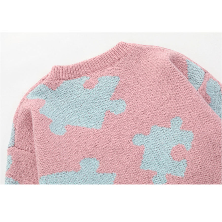 Funny Puzzle Pattern Sweater
