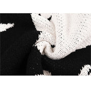 Rabbit Star Pattern Turtleneck Knit Sweater