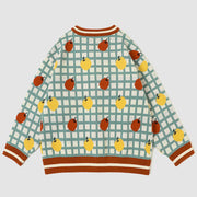 Cute Apple Pattern Cardigan Sweater