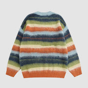 Color Striped Fuzzy Sweater