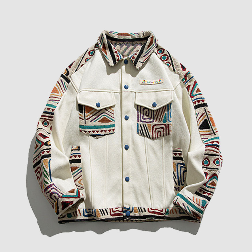 Ethnic Style Collared Jacket