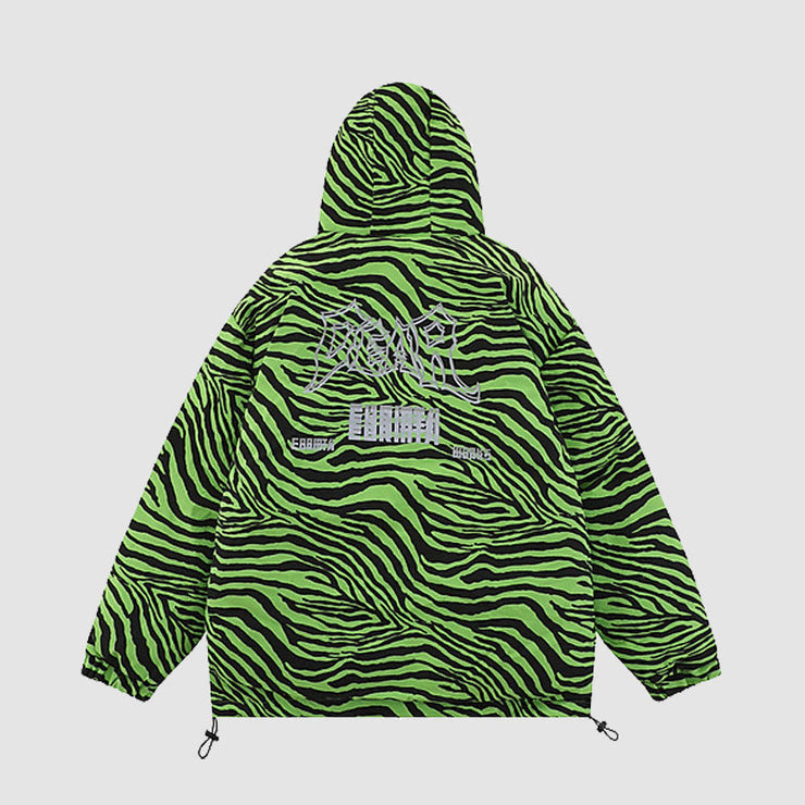 Zebra Print Hooded Coat