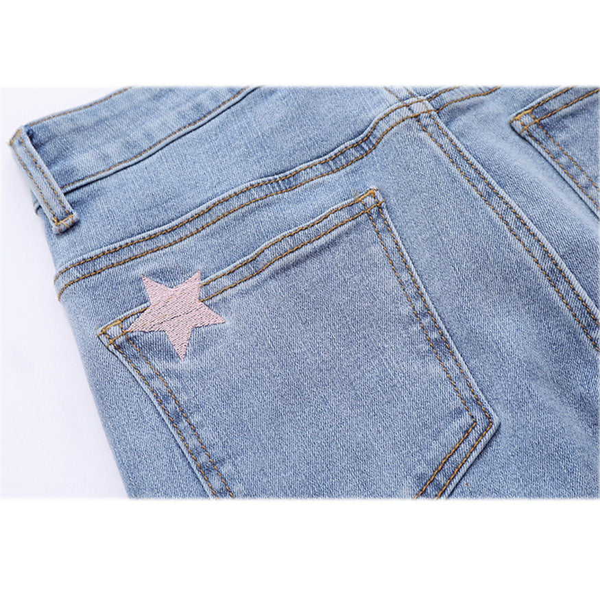 Star Embroidery Flare Jeans