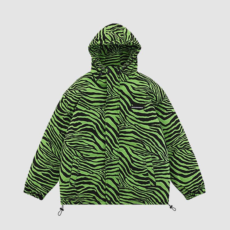 Zebra Print Hooded Coat