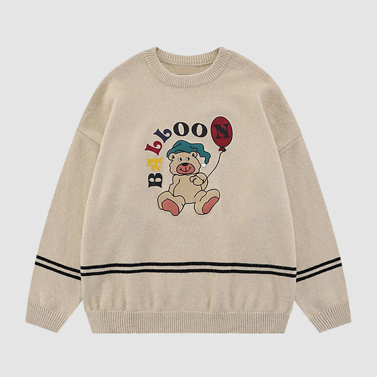 Balloon Bear Pattern Sweater
