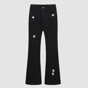 Star Embroidery Flare Jeans