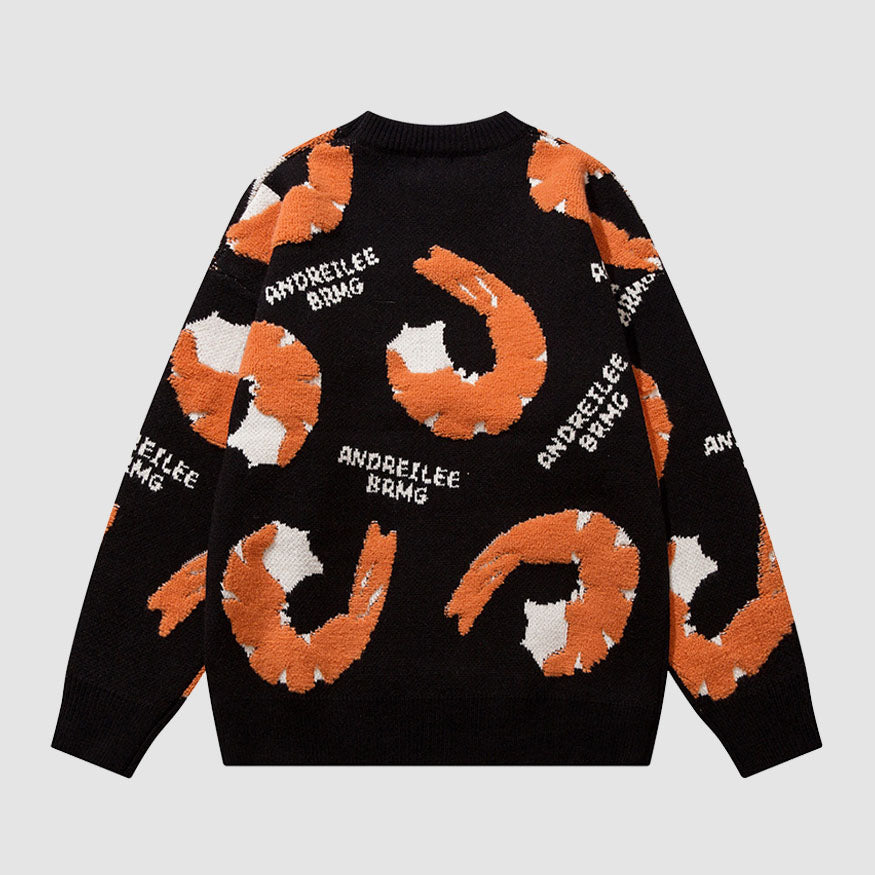 Cute Shrimp Pattern Sweater