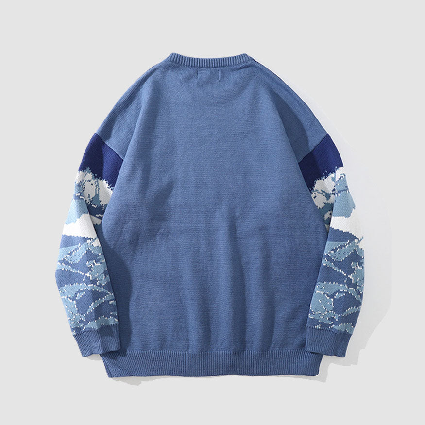 Vintage Japanese Style Snow Mountain Sweater