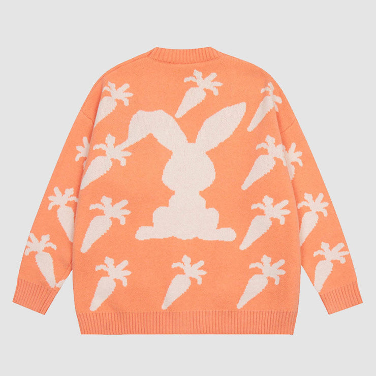 Cute Carrot Pattern Cardigan Sweater