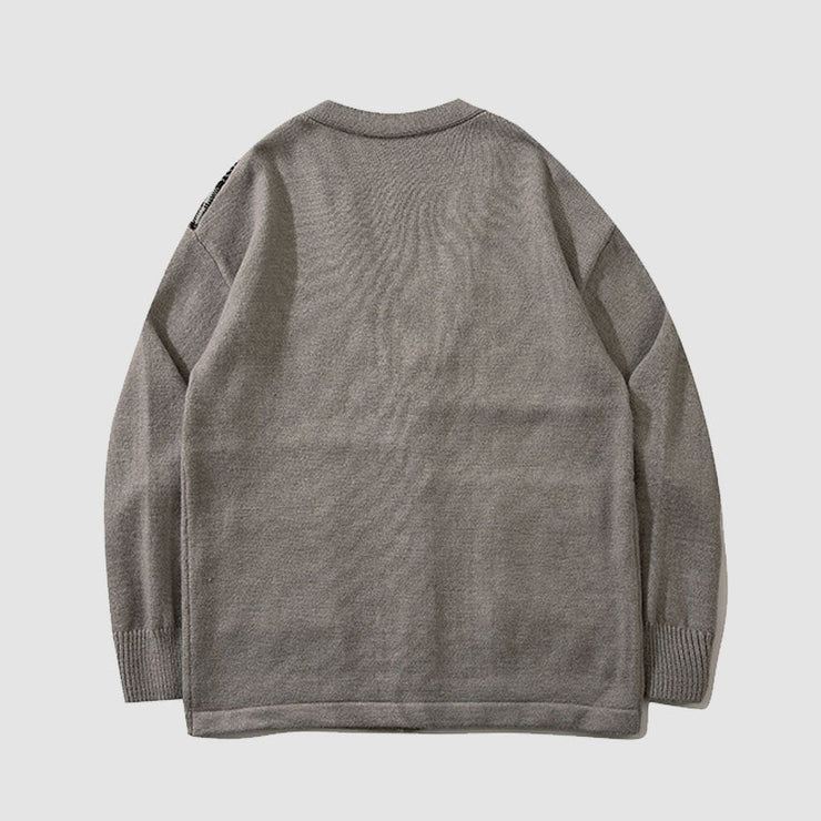 Plaid Pattern Patchwork Cardigan Sweater