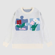Flower Puzzle Pattern Sweater
