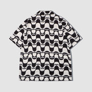 Two Piece Wave Print Shirt + Shorts