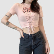 Lace Up Baby Girl Crop Top