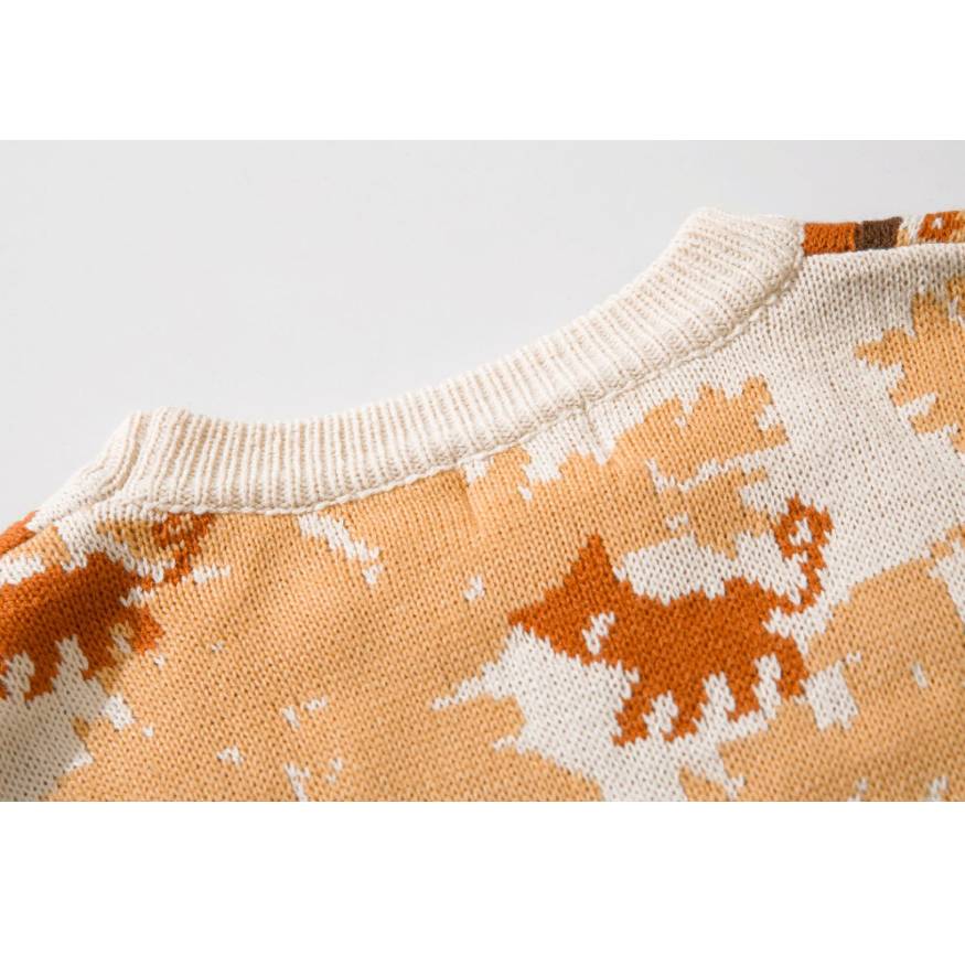 Lovely Tiger Stitching Sweater