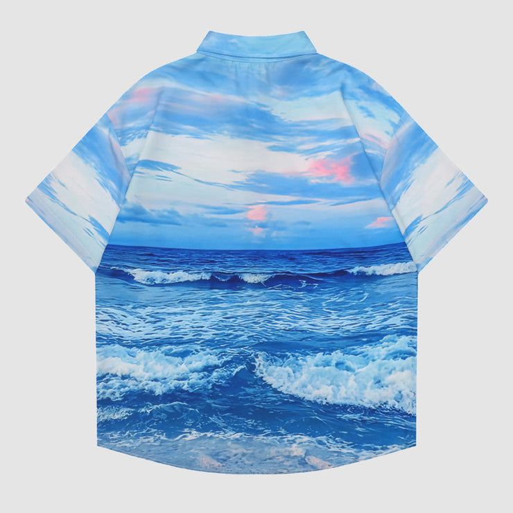 Seascape Print Summer Shirt