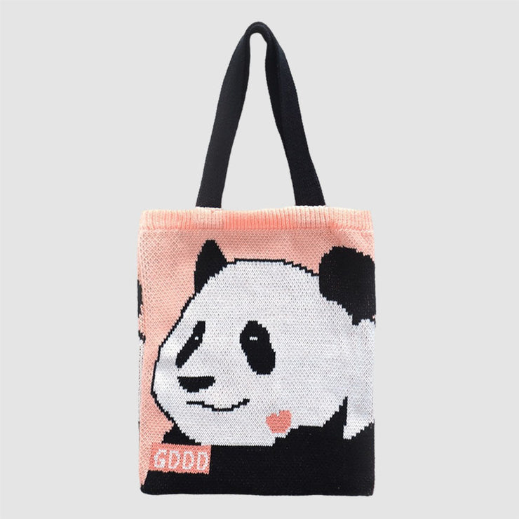 Cute Panda Kintting Shoulder Bag