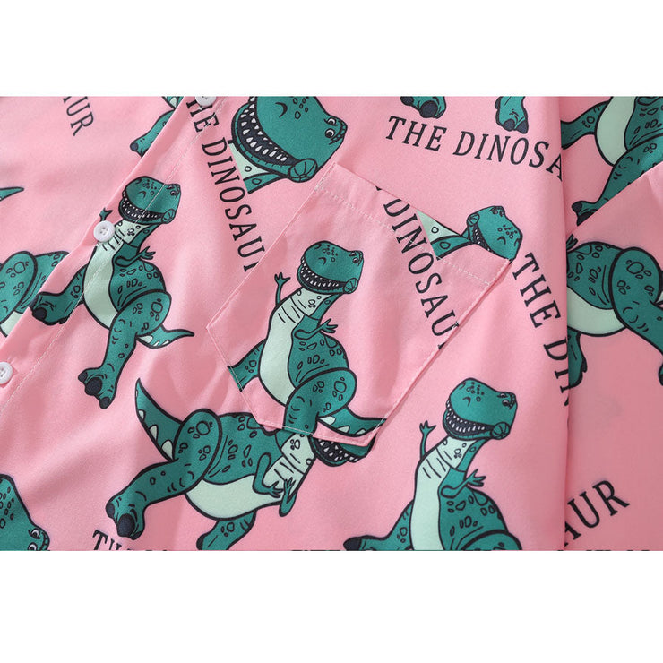 Lovely Dinosaur Print Summer Shirt