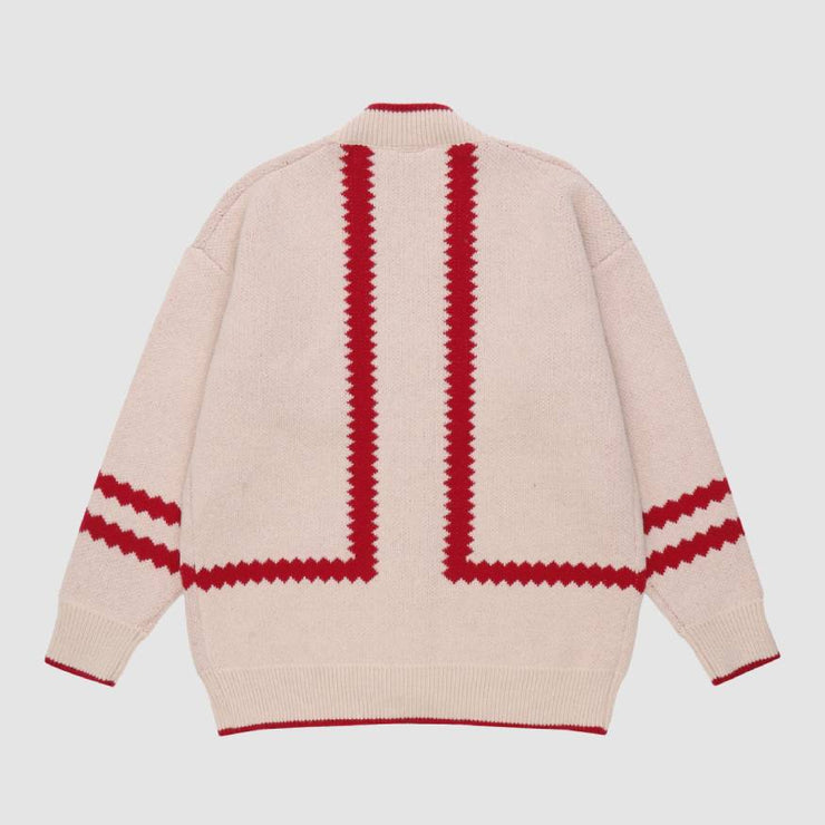 Vintage Color Contrast Cardigan Sweater