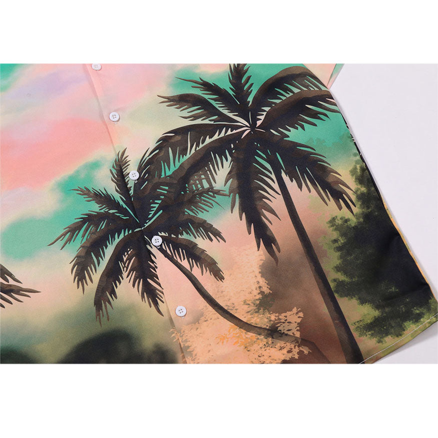 Coconut Tree Print Summer Shirt