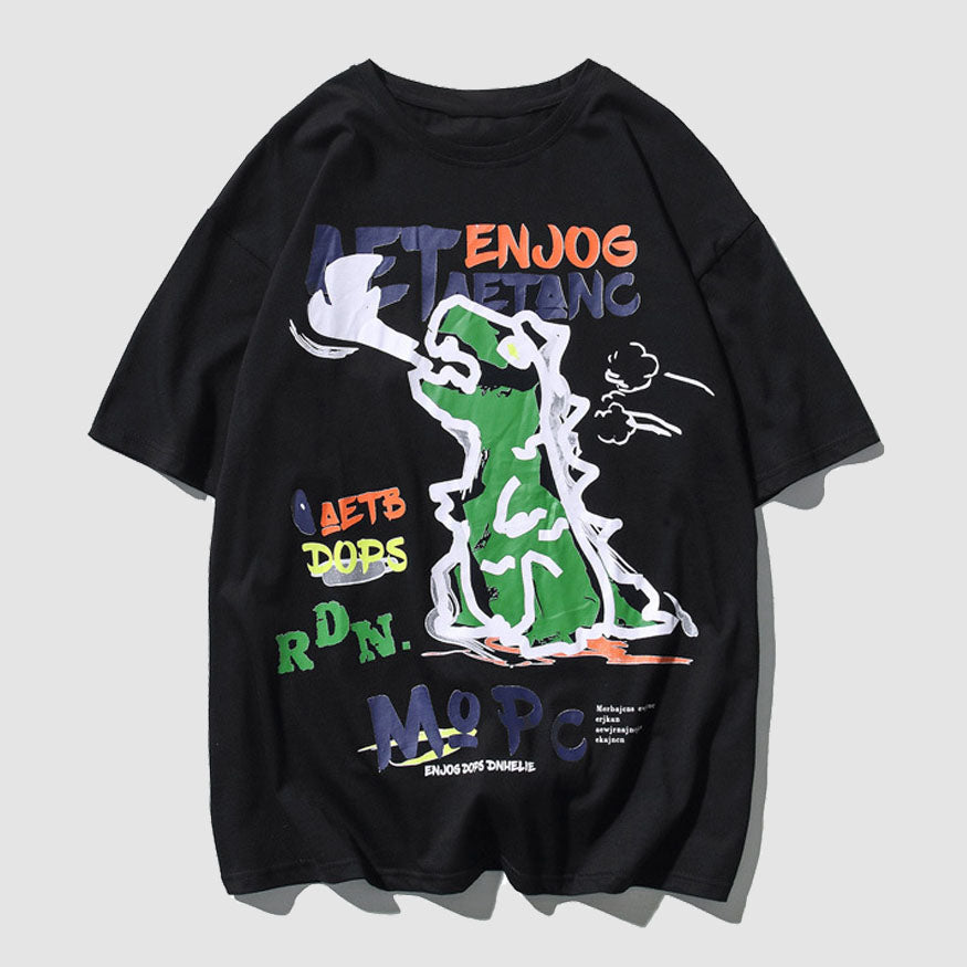 Cartoon Dinosaur Print T-Shirt