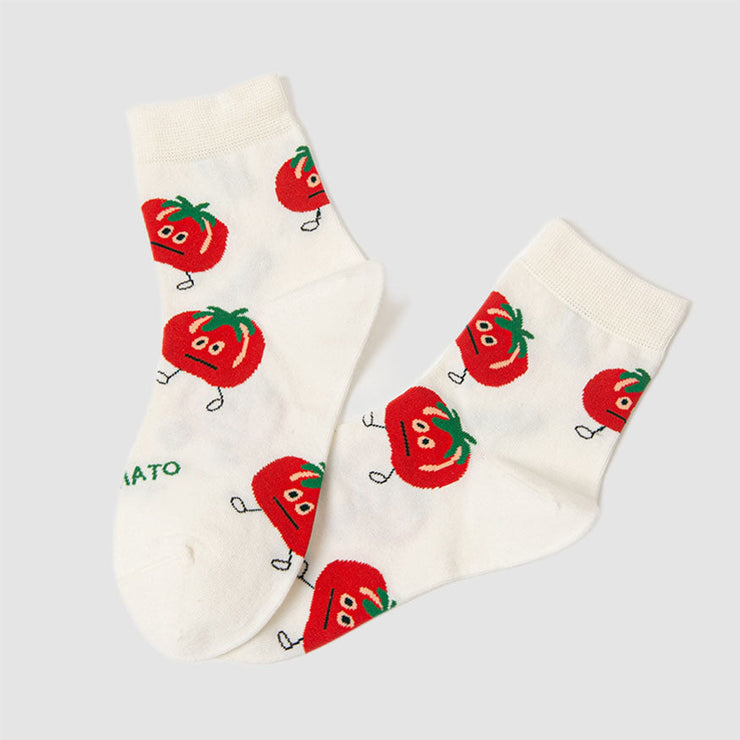 Tomato/Daisy Pattern Socks