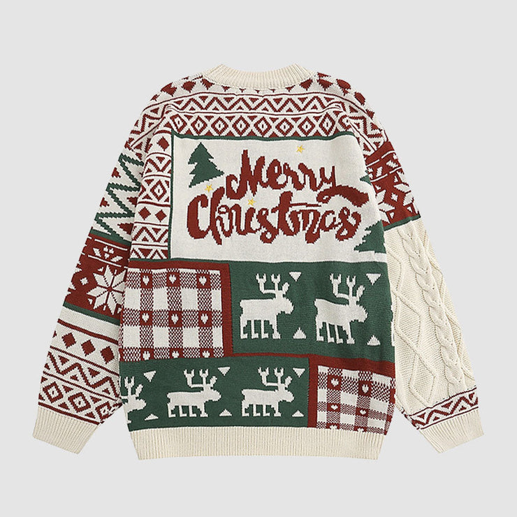 Merry Christmas Deer Pattern Sweater