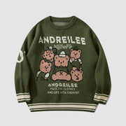Bear Family Pattern Sweater