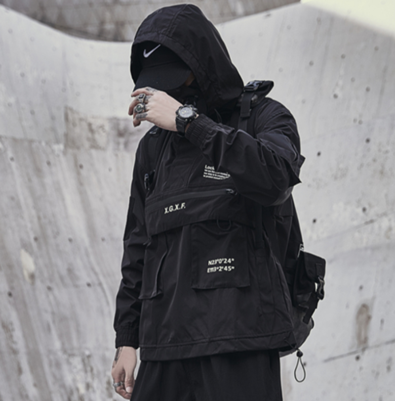 Multipockets Techwear Cargo Hooded Jacket