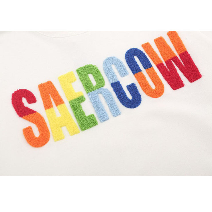 Colorful Letters Embroidery Sweatshirt
