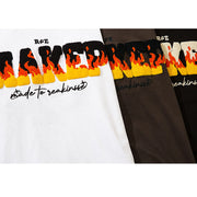 Flame Embroidered Pattern T-Shirt